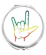 Sign Language Rainbow I Love You Compact with Mirrors - for Pocket or Purse - £9.37 GBP