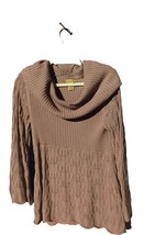 Valerie Stevens Brown Cowl Neck Long Sleeve Sweater Acrylic &amp; Cotton Siz... - $26.72