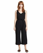 Three Dots Women&#39;s Sleeveless Ponte HBY942 Jumpsuit Black Large NEW NWT Wide Leg - £26.10 GBP