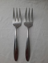 Oneida 2 Piece Set Lot Stainless Flatware ~ Trista ~ Meat Forks - $14.80