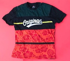 Southpole Originals T-shirt M Green Black Orange Hibiscus Flowers Hawaiian Aloha - £3.87 GBP