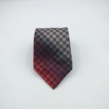 Axcess Men&#39;s Silk Neck Tie Red Black Checkered Fade 57.5&quot; x 3.5&quot; - £7.90 GBP