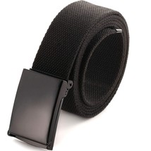 Mile High Life Cut To Fit Canvas Web Belt Size Up to 52&quot; with Flip-Top Solid Bla - $21.76