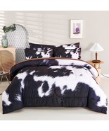 Cow Print Comforter Set Queen Size, 8Pcs Cow Fur Print Bed In A Bed, Wes... - £85.52 GBP