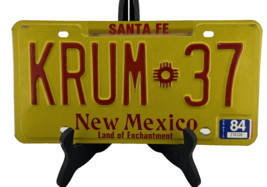 1984  Santa Fe New Mexico Yellow &amp; Red License Plate Land Of Enchantment... - $39.59