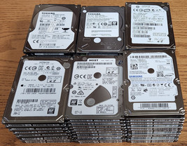 (Lot of 54) Toshiba/Hitachi/HGST/Samsung 500GB 5400 &amp; 7200 RPM 2.5&quot; SATA HDDs - $361.35