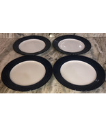 Dinner Formal Plates Set Of 4 Blue/White Stoneware 10.5&quot;Royal Norfolk NE... - $50.39
