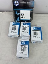 (5) New INK Sealed in Bag Genuine HP 56 &amp; HP 57 Black Ink Cartridge - C6656A - £30.61 GBP