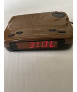 Windsor Vtg Led Alarm Clock Digital Model 1022 Brown - $20.28