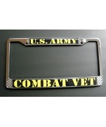 ARMY COMBAT VETERAN VET LICENSE PLATE FRAME CHROME PLATED 6 X 12 INCHES - £9.03 GBP