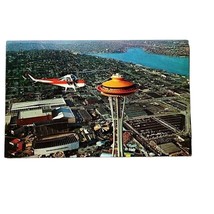 Space Needle Postcard Helicopter Seattle Washington P49318 USA Unused Vi... - £1.58 GBP