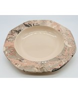 Longchamp Onxy Coco Salad Bowl Soup France Peach Gray Marble Pattern 8.5... - £14.80 GBP