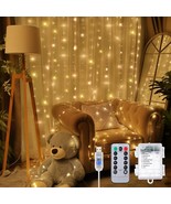 195 Led Curtain Tapestry Backdrop String Lights, 8 Strings 6.6X4.9Ft Tap... - £20.69 GBP