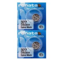 Renata 377 SR626SW Batteries - 1.55V Silver Oxide 377 Watch Battery (2 Count) - £3.89 GBP
