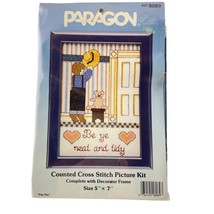 Paragon Counted Cross Stitch Kit Be Ye Neat and Tidy Boy Bear  Hat 8089 ... - $17.77