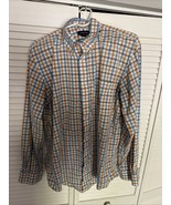 Land’s End Men’s Orange Blue White 17-36 Tailored Fit Tall Oxford Plaid ... - $148.80 MXN