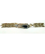 Vintage Art Deco Style Blue Rhinestone Bracelet Needs TLC Repair Craft C... - $14.00