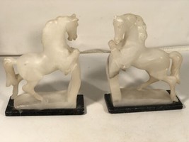 Vintage Marble Horse Bookend Set Made In Italy - £114.39 GBP