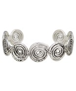 Silver Hammered Spirals Cuff Bracelet - $22.21 CAD