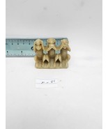 Vtg Handcarved Soapstone Figurine Three Monkeys Hear See Or Speak No Evil - $17.05