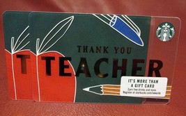 Starbucks 2017 THANK YOU TEACHER Gift Card New with Tags - $92.19 MXN