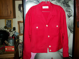 ALAN AUSTIN Sharp Vintage  Red Button Down Jacket Size 42 - £23.28 GBP