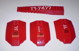 4 Used Lego Dark Red Wedge 6x8x2 Windscreen Curved 16x4 Wedge Dino Air T... - $9.95