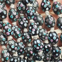 Cuentas de estilo veneciano mofeta negra cuentas punteadas colección Eas... - $910.20 MXN