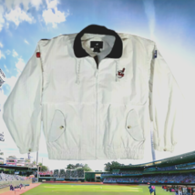 Vintage Port Authority Mens White Zip up Cleveland Indians Logo MLB and ... - $16.95