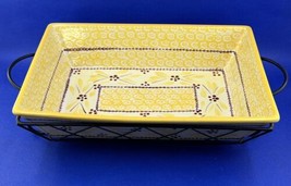 Temptations By Tara Old World Yellow 3.5 Qt Casserole Dish w/ Trivet 9.5... - $19.77