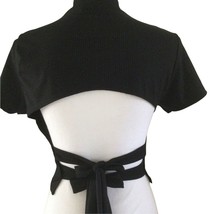 Pretty Little Things Women&#39;s Rib High Neck Backless Tie Crop Top Black S... - $29.29