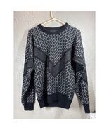 Vintage Van Cort Chunky Knit Sweater Womens Retro 80s Black White Size M/L - $24.95
