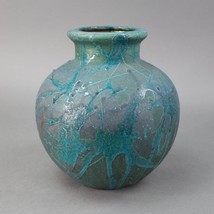 William K Turner Signed Raku Studio Art Pottery Vase 7 7/8&quot; - £83.92 GBP