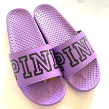 New Victoria&#39;s Secret Pink Single Strap Slides padded Foam Straps Lavend... - $29.65