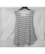 Womens Plus size Ivory Striped Knit Top 24/22/2X Spring Sweater Long Sle... - $442.01 MXN