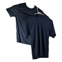 Kids Blank Navy Blue Workout Shirts Size L Large Short Sleeve Bsn (2) - £15.66 GBP