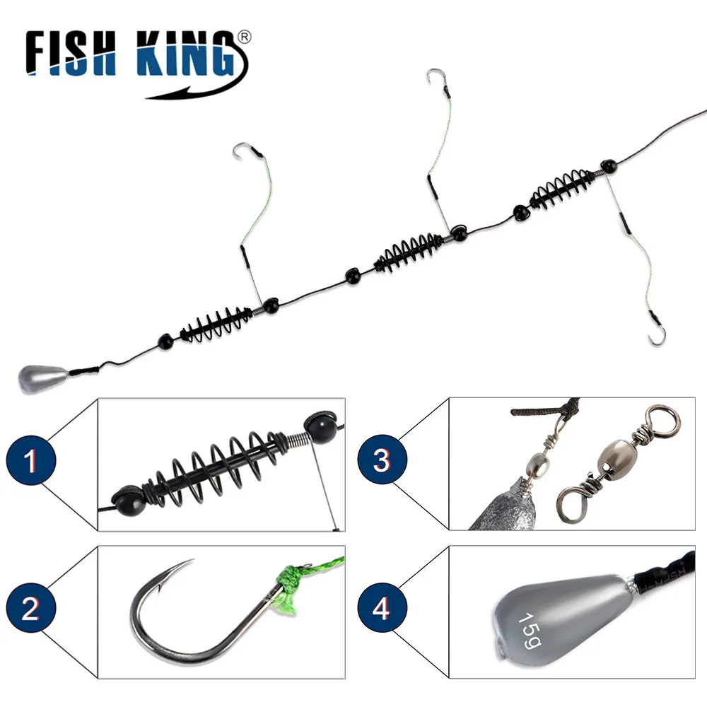 FISH KING 1PC Fishing Artificial Lure Bait Cage Feeder Carp Fishing With Lead Si - £24.11 GBP