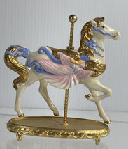 Beautiful Ornate Vintage TFM Franklin Mint Carousel Horse Figurine, with... - £8.65 GBP