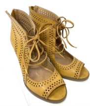 altar'd state Gold Leather Bootie Sandal Size 6.5 - $18.99