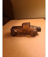 Vintage AVON Sterling Six Aftershave Decanter Car Bottle Amber Glass - $9.49