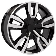 GMC 22&quot; Black &amp; Machine RST Style Split Spoke Wheels Sierra Yukon Denali - £842.91 GBP
