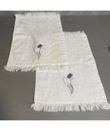 Vintage Lavender Embroidered Tulip Avanti Hand Towel Pre-Owned All Cotto... - $8.61