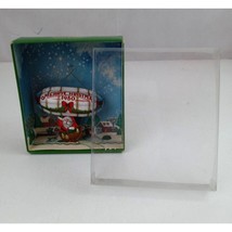 Vintage 1980 Hallmark Santa&#39;s Flight Tin Metal Blimp Zeppelin Christmas Ornament - £11.38 GBP
