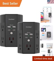 2 Pack Surge Protector Multi Plug Outlet with 5 AC Outlets &amp; 4 USB Ports - $32.50
