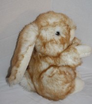 Commonwealth Toys Easter Bunny Rabbit 10" Beige Plush Long Ears Bow Stuffed 1992 - $11.65
