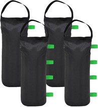 112 Lbs Canopy Weights Sand Bags, 4-Pack Side Strap Sandbags, Black-Gree... - $35.94