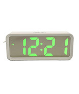 Mirrored Face USB Charging LED Alarm Clock 19cm - Green - £28.29 GBP
