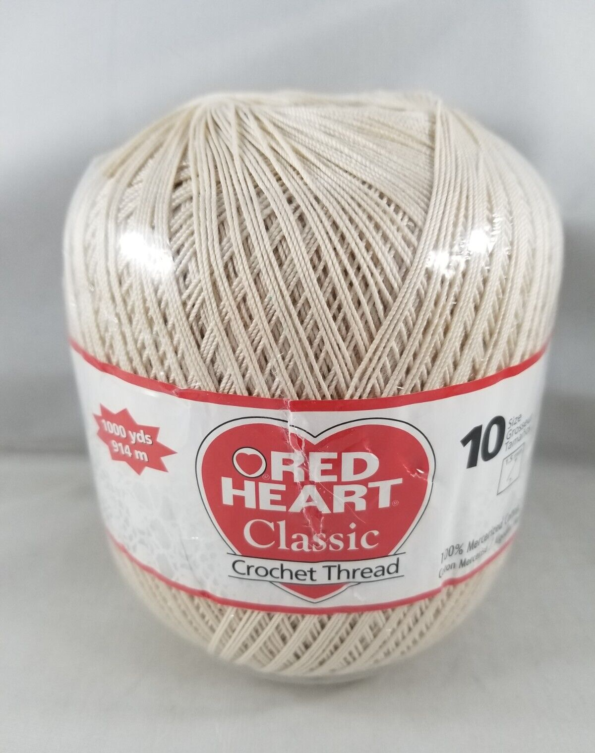 Primary image for Red Heart Size 10 Mercerized Cotton Crochet Thread Natural 1000 Yards
