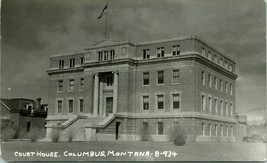 RPPC Columbus Montana MT - Stillwater County Court House UNP Postcard  S20 - £21.86 GBP