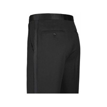 Men Renoir Wool Wedding Tuxedo Two Button Notch Formal Classic Fit 508-1 Black image 6